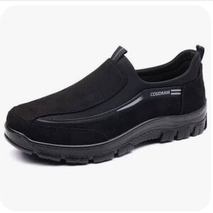 Cosidram Men's Black Suede Slip-On Shoes